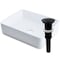 Novatto Rectangular White Porcelain Vessel Sink with Matte Black Drain Set NP-01321MB - alternate 1